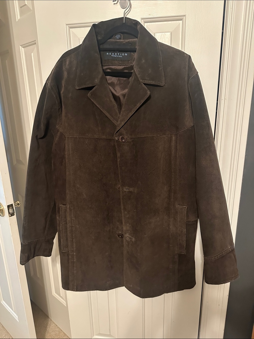 Reaction Kenneth Cole Brown Suede Pea Coat